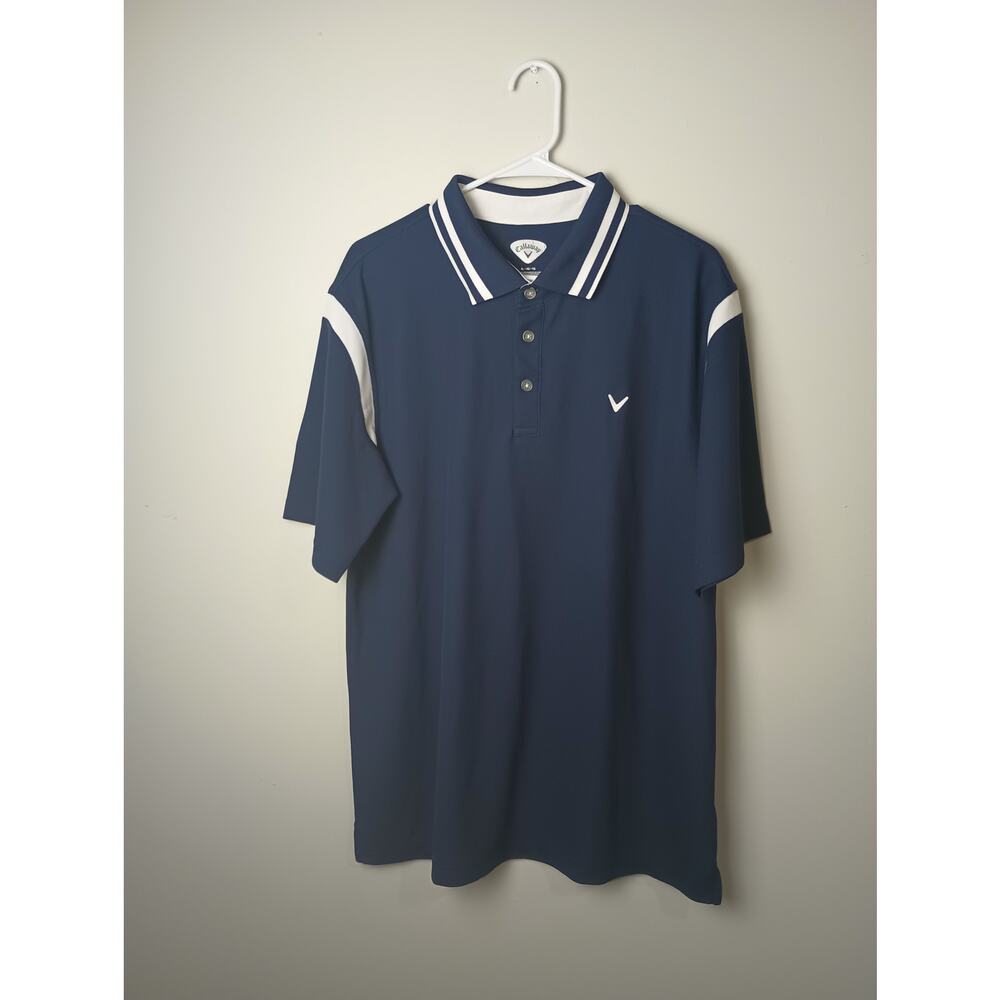 Callaway Men's Golf Shirt Polo‎ Outdoors Men's XL Collar Blue White